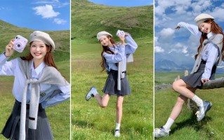 草原拍照不重样！10个JK风姿势教你拍出元气大片