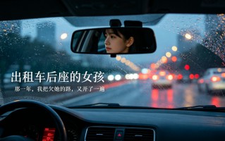 出租车后座的女孩