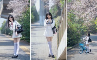 樱花季拍JK｜新手也能拍的甜妹姿势，满满的少女感