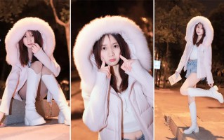 夜拍毛绒外套不踩雷！9 个松弛摆姿拿捏甜酷街景感