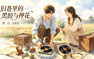 旧巷里的黑胶与押花