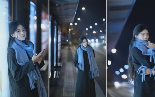 冬夜公交站拍照，7个摆姿，把清冷氛围感刻进镜头