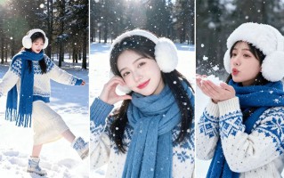 冬日雪地拍照：12个软乎乎摆姿，轻松拿捏氛围感