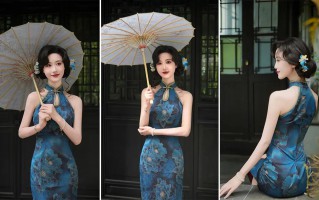 园林穿旗袍拍照，6个姿势古韵与显瘦