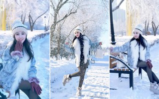 冬日雪景拍照教程：4个姿势拍出雪天甜妹感