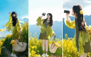 油菜花田拍照不求人｜普通人一键出圈姿势大全