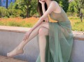 大长腿美女薄纱连衣裙写真