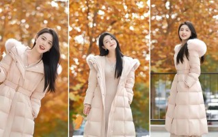 穿羽绒服拍照姿势，拿捏温柔甜妹感，显瘦又出片