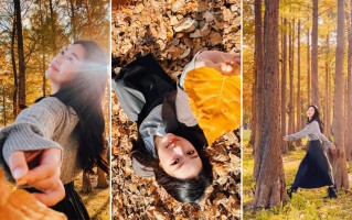 秋冬写真姿势范本：把季节的美揉进镜头里