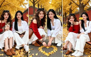 秋日银杏林闺蜜照这样拍，承包所有浪漫与俏皮