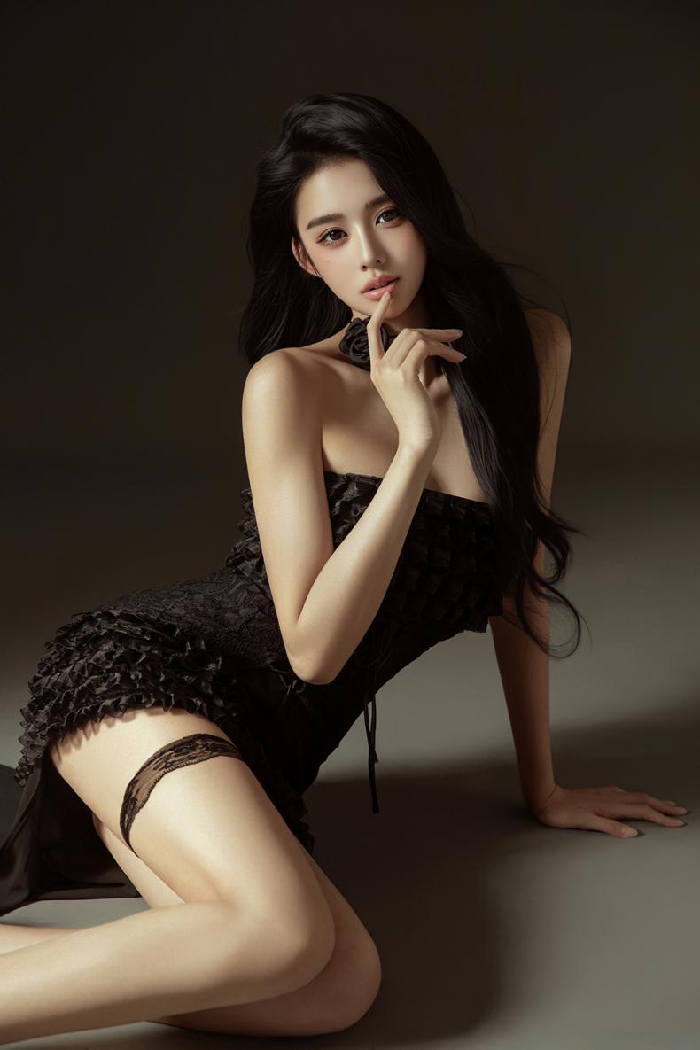 黑色诱惑，极品大长腿美女写真-第7张图片-风享汇