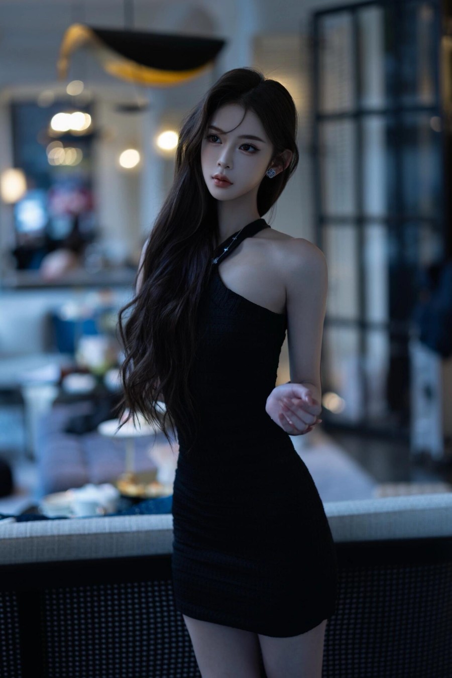 暗夜黑裙，优雅氛围感写真-第2张图片-风享汇