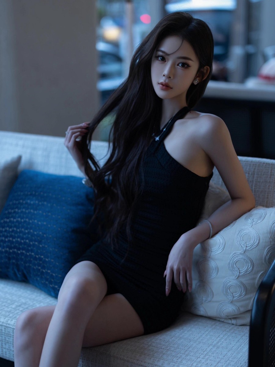 暗夜黑裙，优雅氛围感写真-第1张图片-风享汇