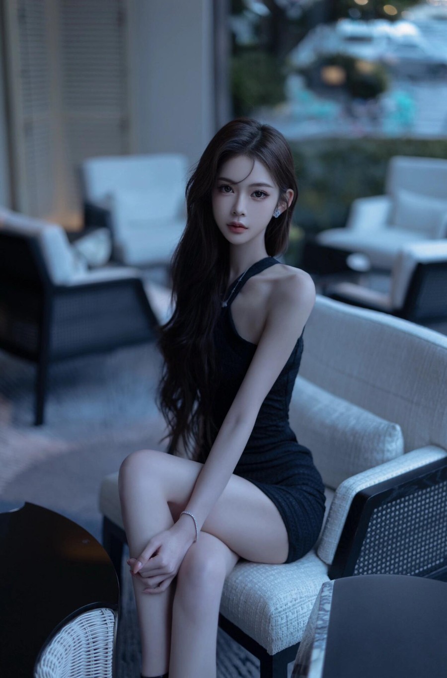 暗夜黑裙，优雅氛围感写真-第3张图片-风享汇