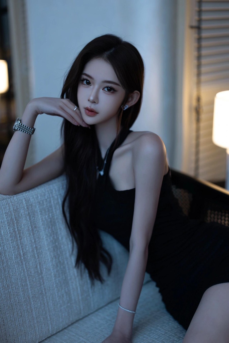 暗夜黑裙，优雅氛围感写真-第8张图片-风享汇