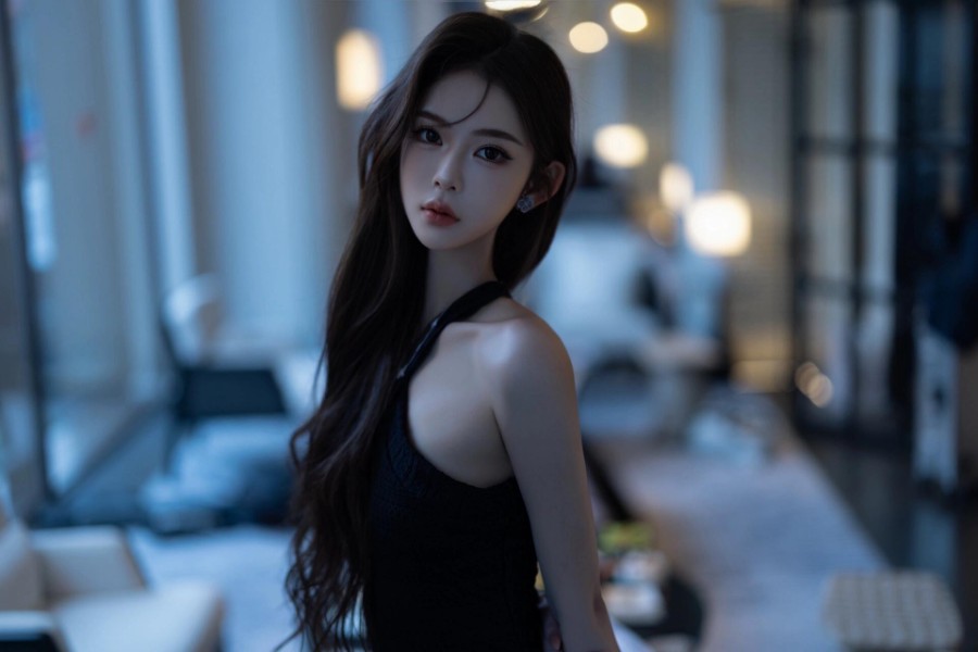暗夜黑裙，优雅氛围感写真-第7张图片-风享汇