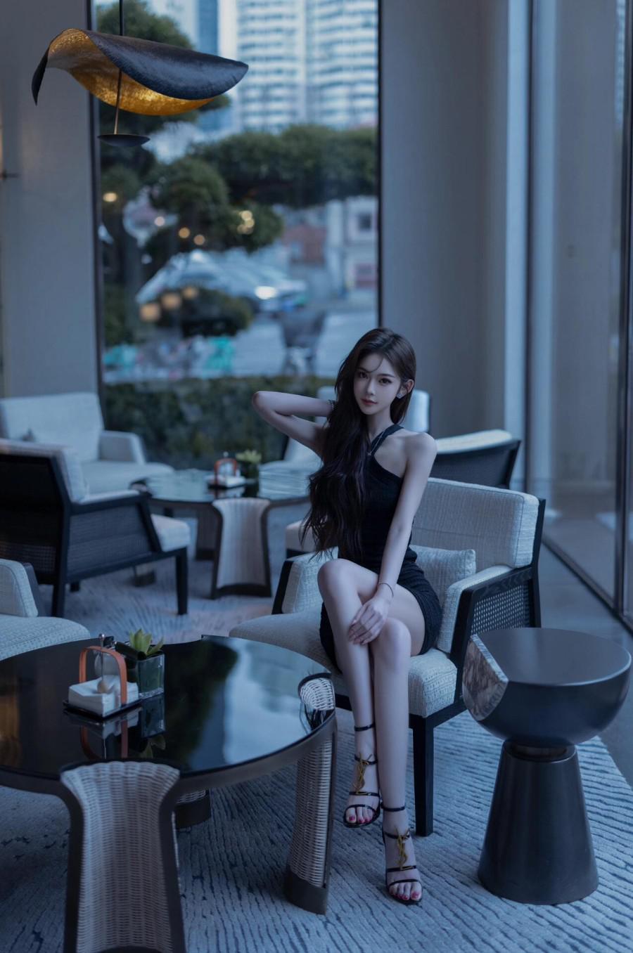 暗夜黑裙，优雅氛围感写真-第5张图片-风享汇