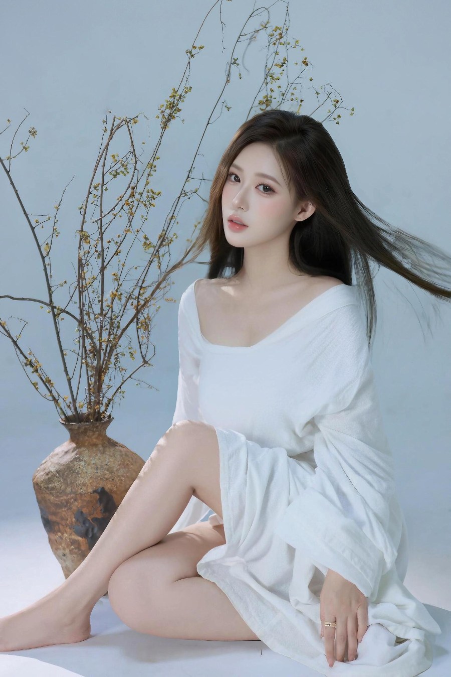 素衣禅意，清冷氛围感写真-第6张图片-风享汇