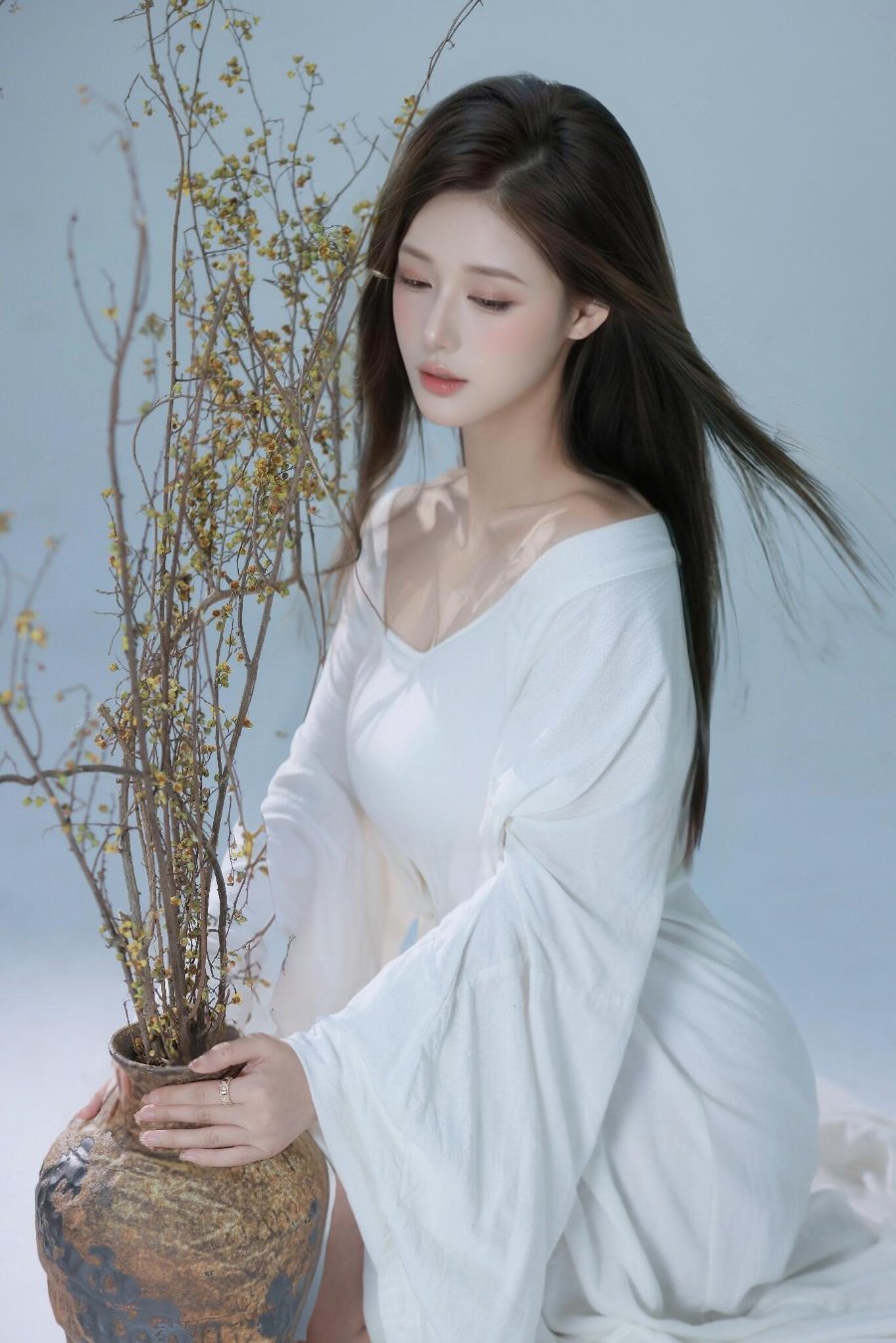 素衣禅意，清冷氛围感写真-第1张图片-风享汇