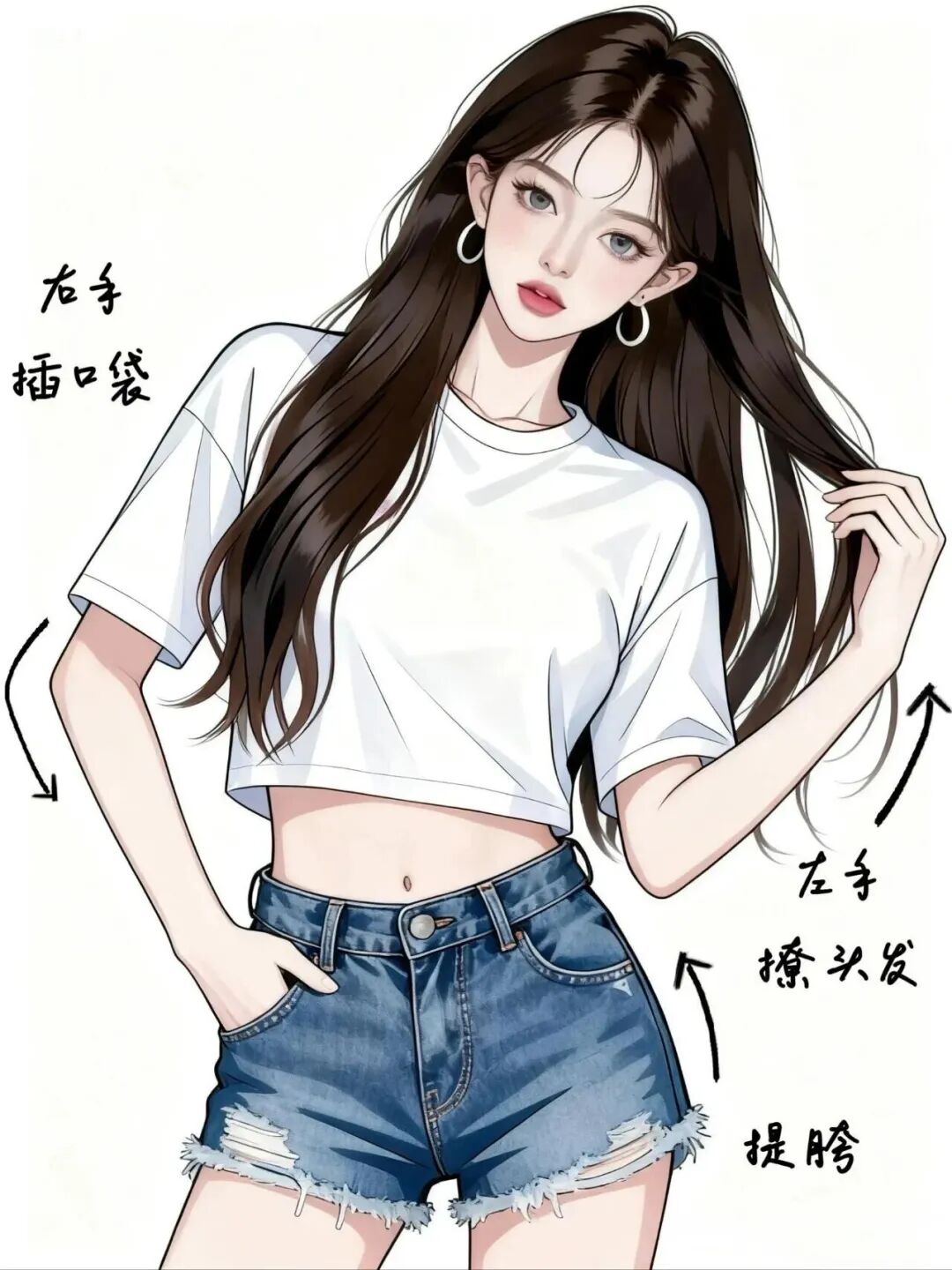 9个甜酷摆姿，穿T恤短裤就能拍-第2张图片-风享汇