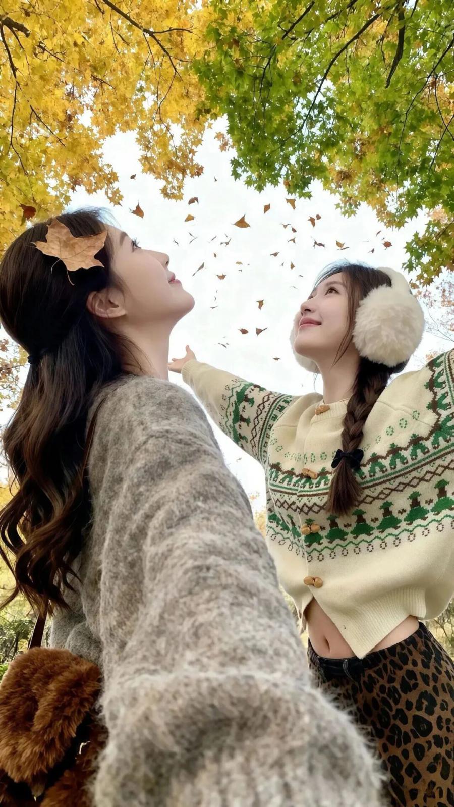 秋冬闺蜜写真:5 个姿势拍出杂志感,把季节浪漫锁进镜头-第5张图片-风享汇 秋冬闺蜜写真:5 个姿势拍出杂志感,把季节浪漫锁进镜头-第5张图片-风享汇