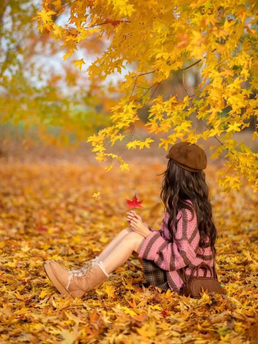 枫叶林不露脸写真|8个姿势解锁秋日氛围感大片-第4张图片-风享汇 枫叶林不露脸写真|8个姿势解锁秋日氛围感大片-第4张图片-风享汇