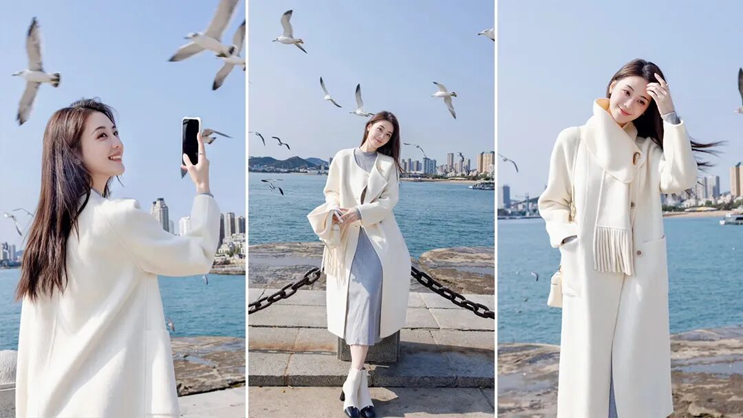 冬日大衣海边拍照｜8个摆姿，把瞬间拍成诗-第1张图片-风享汇