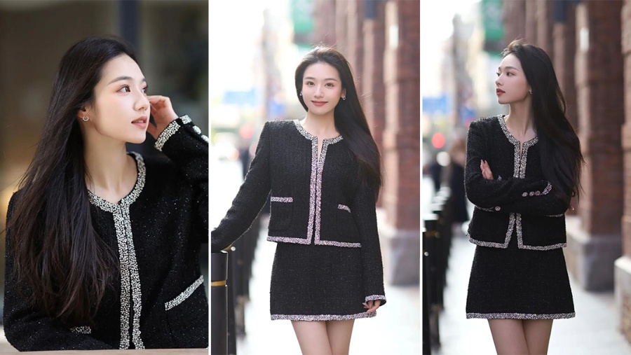 小香风穿搭街拍：7 个姿势教你拍出高级感-第1张图片-风享汇