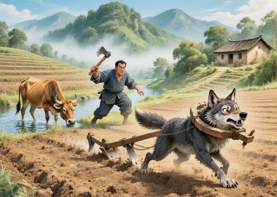 拉犁耙的狼-第1张图片-风享汇