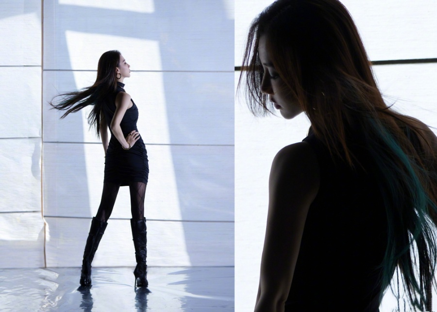 弦子《机车恋人》暗黑风格穿搭，热辣酷美-第9张图片-风享汇
