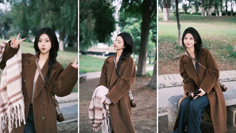 冬日公园松弛感拍照：8个姿势照着拍就美-第1张图片-风享汇