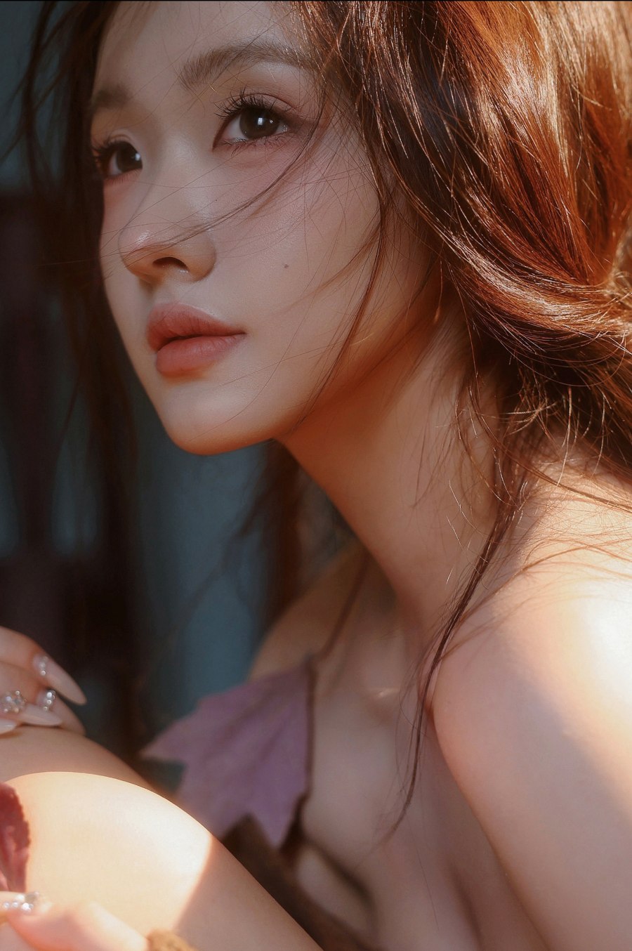 暖冬光影柔美交错，长发少女写真-第17张图片-风享汇