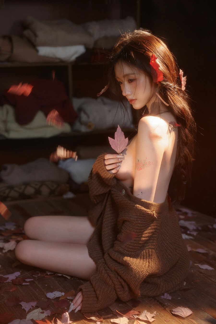 暖冬光影柔美交错，长发少女写真-第21张图片-风享汇