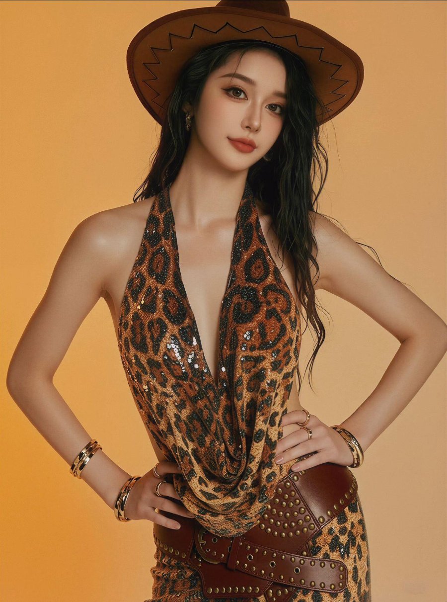 西部辣妹杀疯了，豹纹牛仔的野性纯欲-第1张图片-风享汇