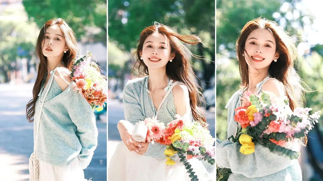 7个捧花摆姿｜松弛上镜不僵硬，衬出穿搭温柔感-第1张图片-风享汇
