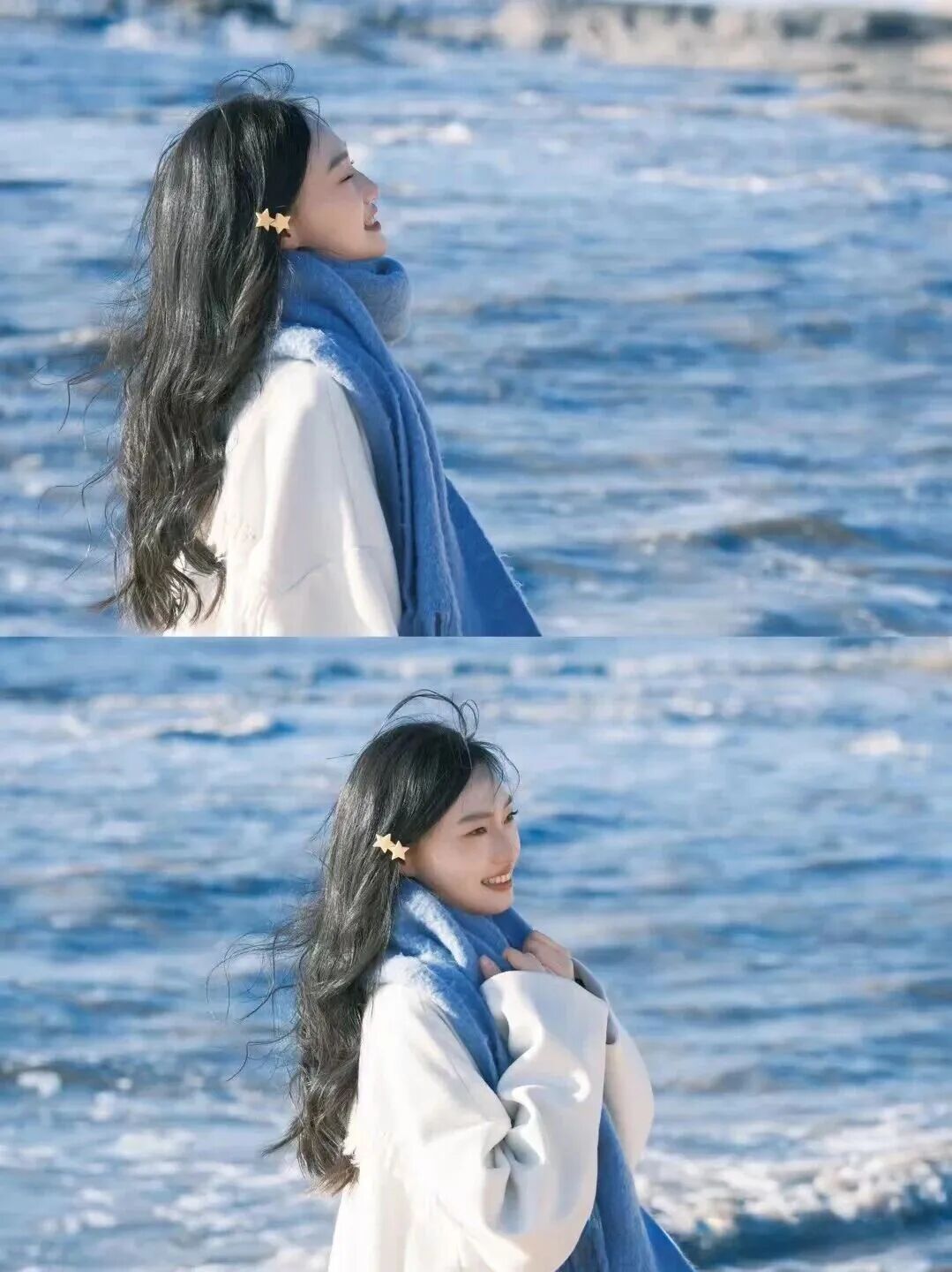 冬日海边写真｜9个姿势，吹着海风拍温柔大片-第2张图片-风享汇