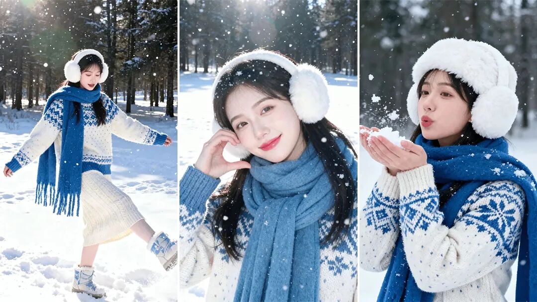冬日雪地拍照：12个软乎乎摆姿，轻松拿捏氛围感-第1张图片-风享汇