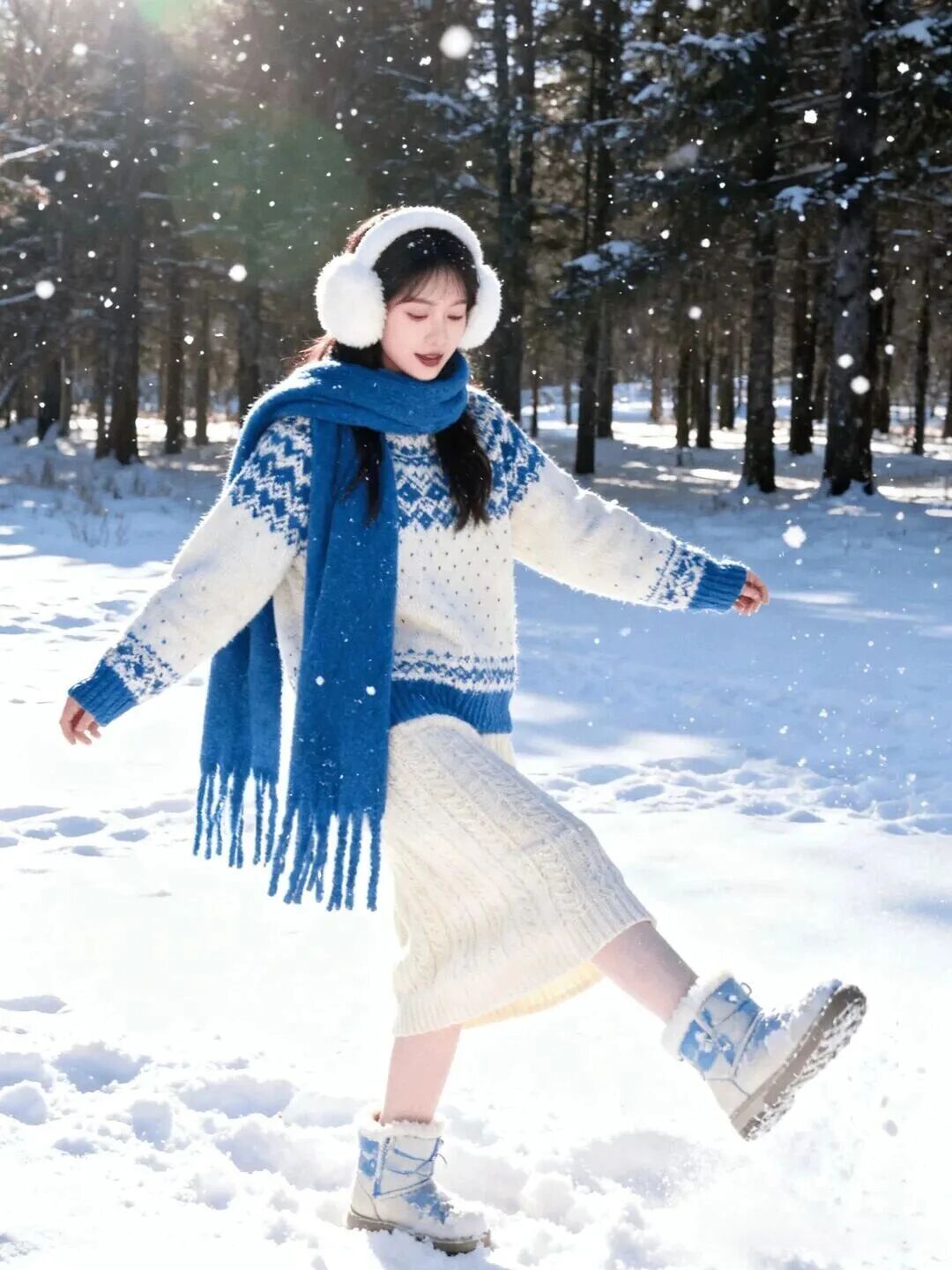 冬日雪地拍照：12个软乎乎摆姿，轻松拿捏氛围感-第3张图片-风享汇