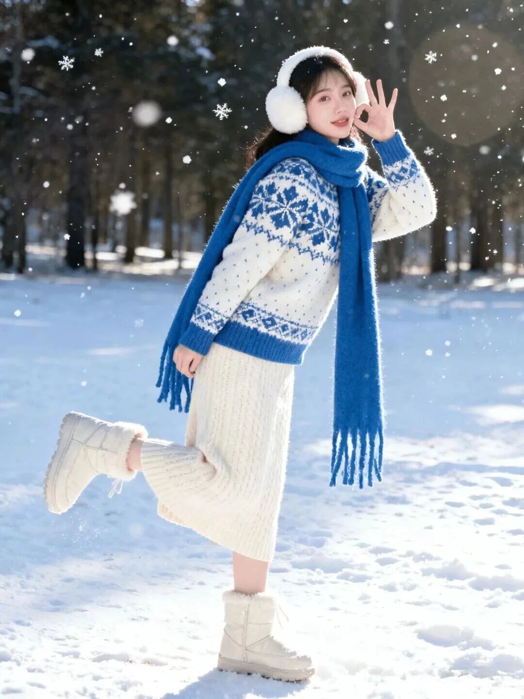 冬日雪地拍照：12个软乎乎摆姿，轻松拿捏氛围感-第6张图片-风享汇