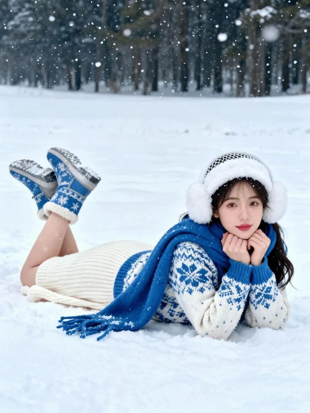 冬日雪地拍照：12个软乎乎摆姿，轻松拿捏氛围感-第10张图片-风享汇