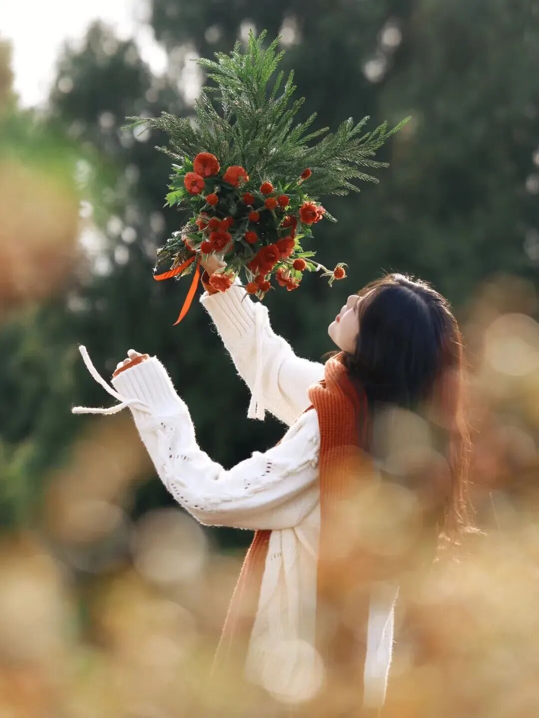 秋冬森系不露脸拍照：9个摆姿，拍出电影感松弛氛围-第2张图片-风享汇