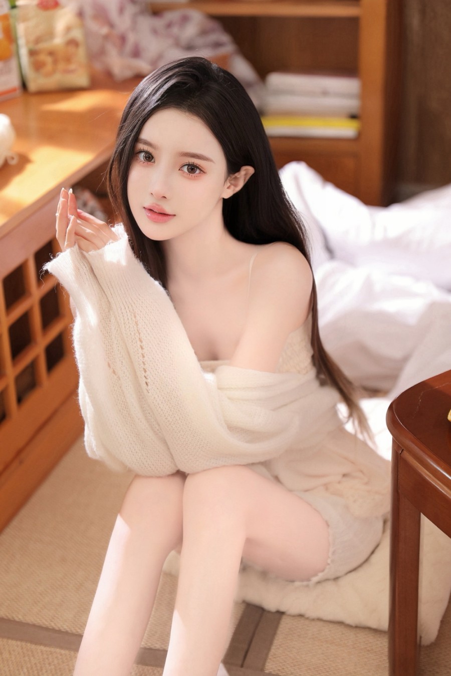 牛奶肌妹子写真，俏皮少女优雅迷人-第8张图片-风享汇