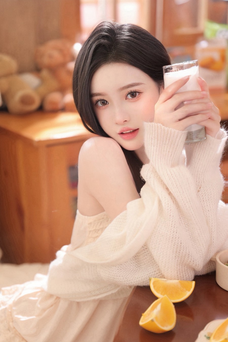 牛奶肌妹子写真，俏皮少女优雅迷人-第9张图片-风享汇