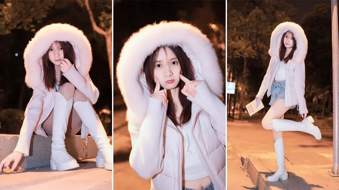 夜拍毛绒外套不踩雷！9 个松弛摆姿拿捏甜酷街景感-第1张图片-风享汇