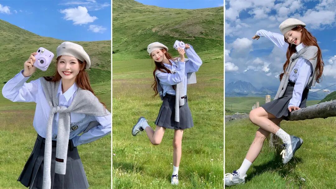 草原拍照不重样!10个JK风姿势教你拍出元气大片-第1张图片-风享汇 草原拍照不重样!10个JK风姿势教你拍出元气大片-第1张图片-风享汇