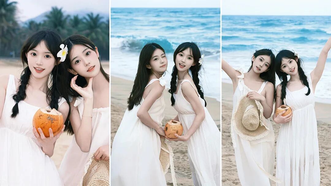 闺蜜海边双人照｜9个出片技巧，告别游客照-第1张图片-风享汇