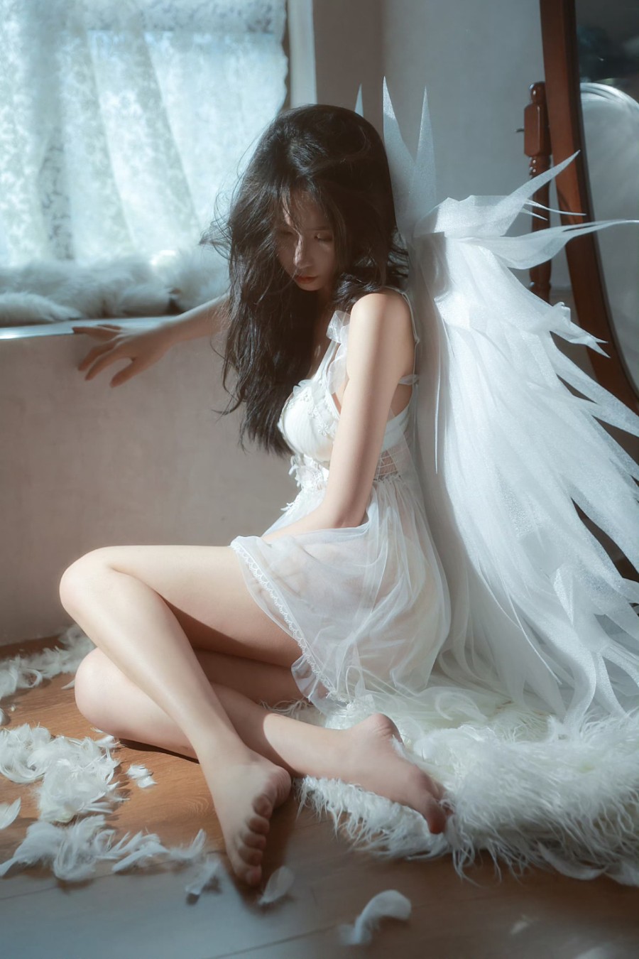 白色浪漫，纯欲美女写真-第5张图片-风享汇