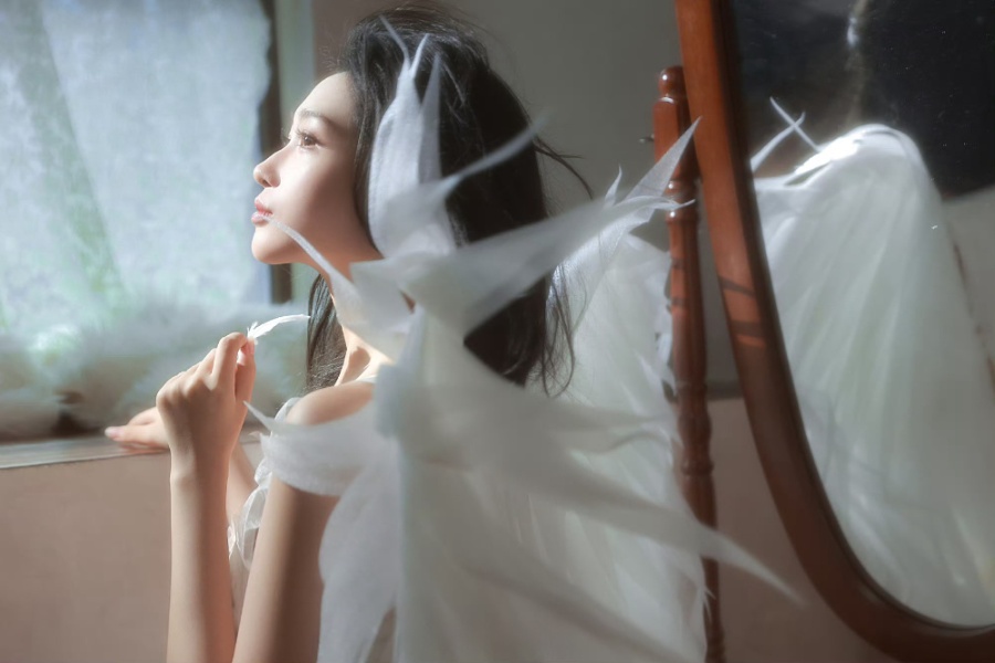 白色浪漫，纯欲美女写真-第8张图片-风享汇