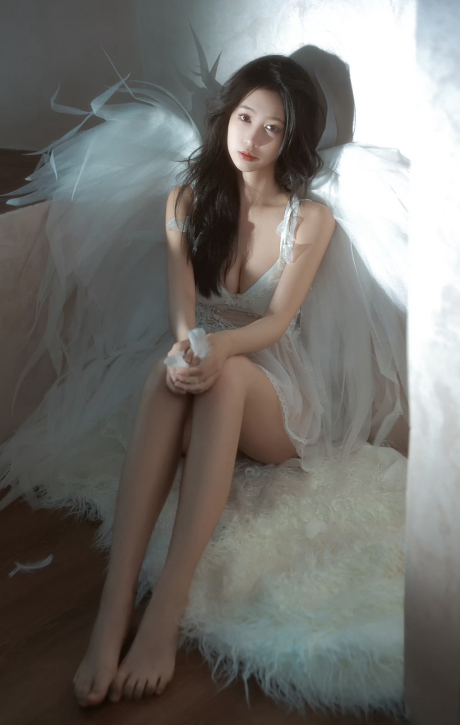 白色浪漫，纯欲美女写真-第9张图片-风享汇