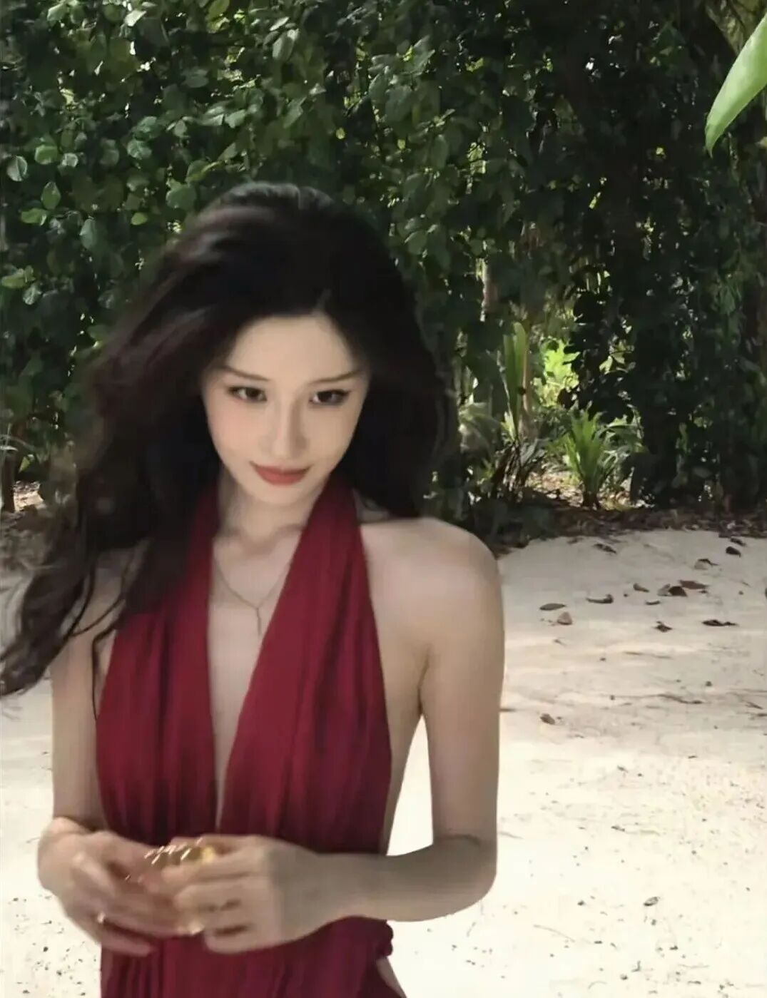 深V长裙怎么拍？超全拍照姿势，新手一学就会-第9张图片-风享汇